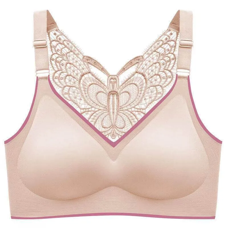New butterfly latex underwear female summer thin beauty back large size non-steel circle brassless sexy ladies vest