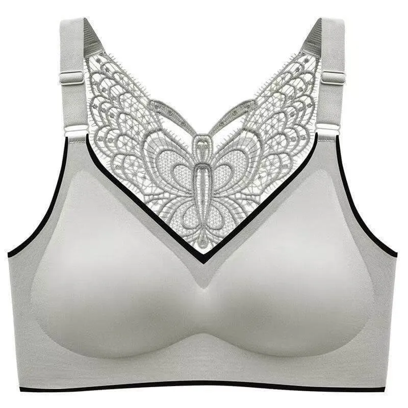 New butterfly latex underwear female summer thin beauty back large size non-steel circle brassless sexy ladies vest