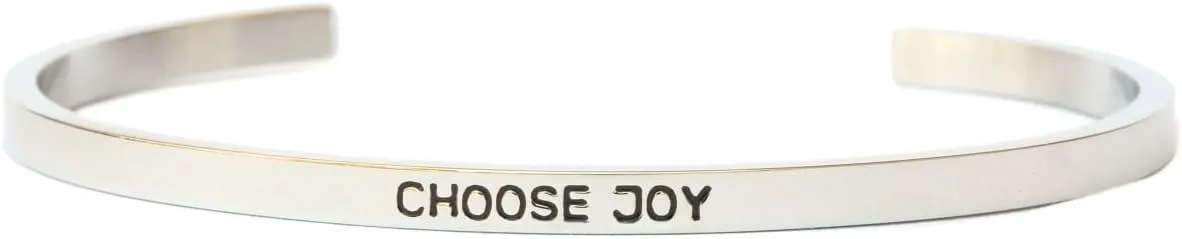 NewCharms Choose Joy Bangle Bracelet Inspiraional Cuff Band