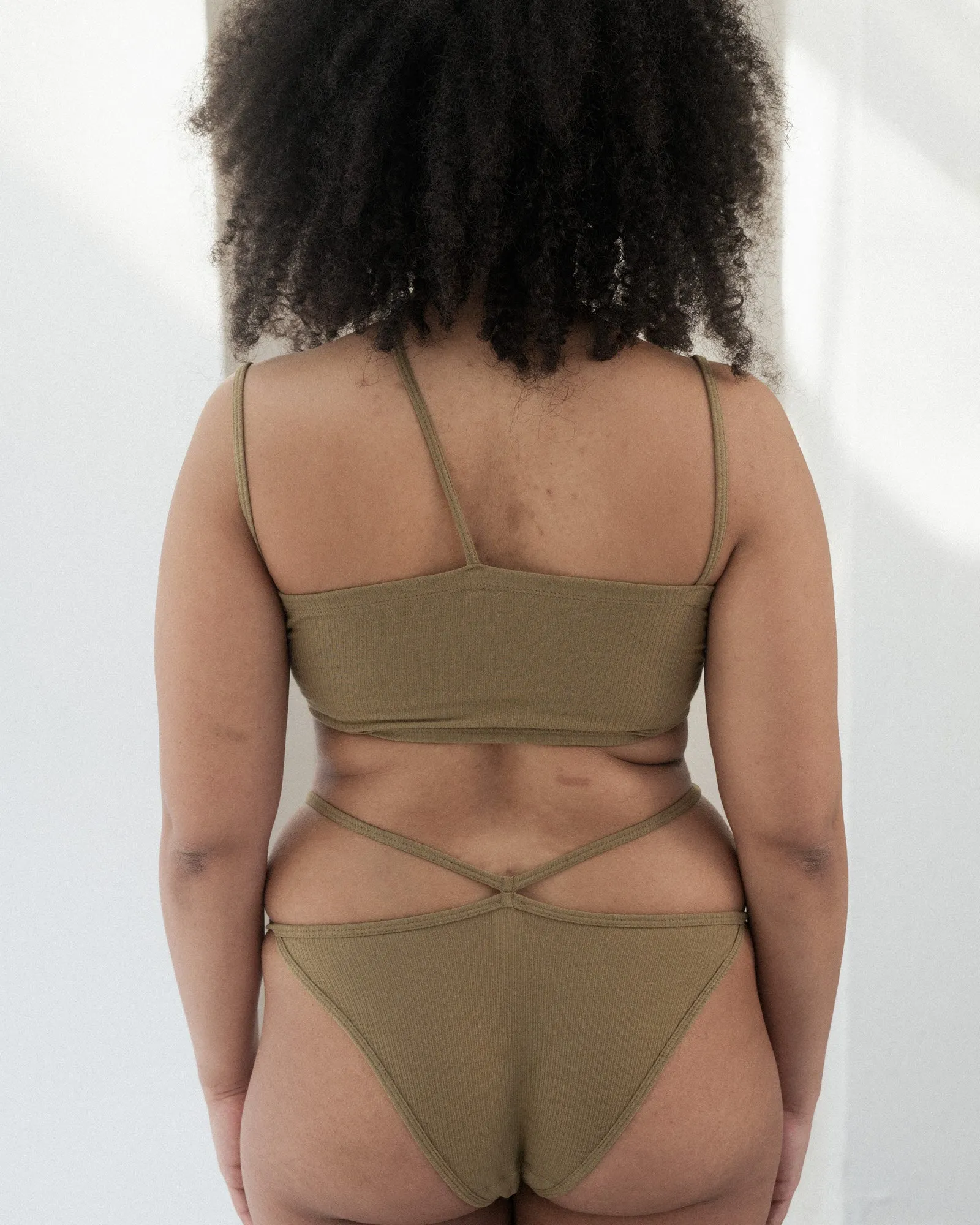 Nida Bra - Fine Cotton Rib - Jade Brown