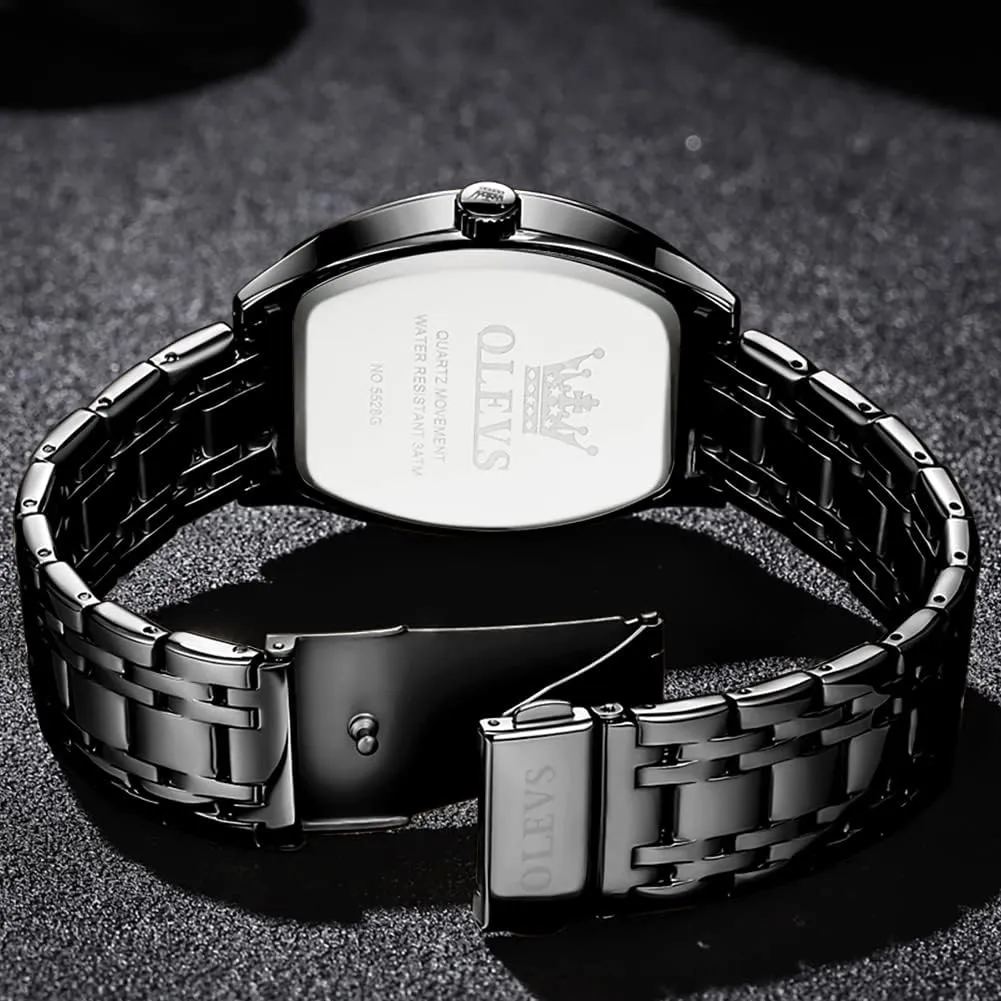OLEVS Men Watches Square Business Dress Diamond Analog Quartz Date Luxury Watch for Men Casual Stainless Steel Waterproof Luminous Two Tone Wrist Watch