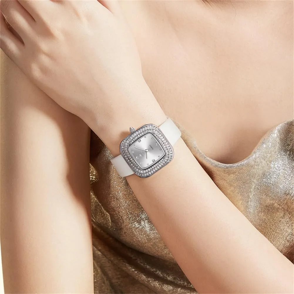 OLEVS Women's Business Dress Watches for Ladies Female Brown Leather Strap Small Face Dress Analog Quartz Wrist Watch with Calendar Day Date Waterproof Luminous Gift Classic Casual Retro Band