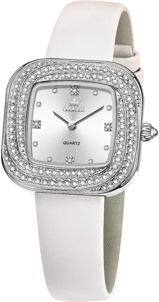 OLEVS Women's Business Dress Watches for Ladies Female Brown Leather Strap Small Face Dress Analog Quartz Wrist Watch with Calendar Day Date Waterproof Luminous Gift Classic Casual Retro Band