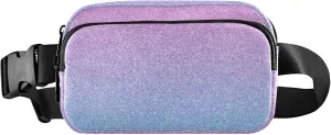 Ombre Glitter Colorful Gradients Fanny Packs for Women Waterproof Hip Pack Belt Pouch Cute Waist Pack for Women