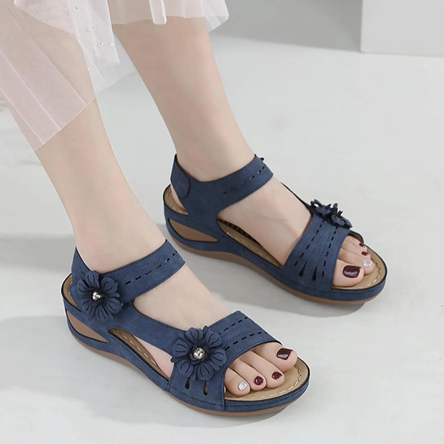 Orthopedic Plantar Fasciitis Shoes Women Black Flats Gold Sandals for Women Dressy Summer Womens Shoes Wedges Dressy Casual Women's Orthotic Walking Sandals Wide Width Heels Womens Navy Sandals