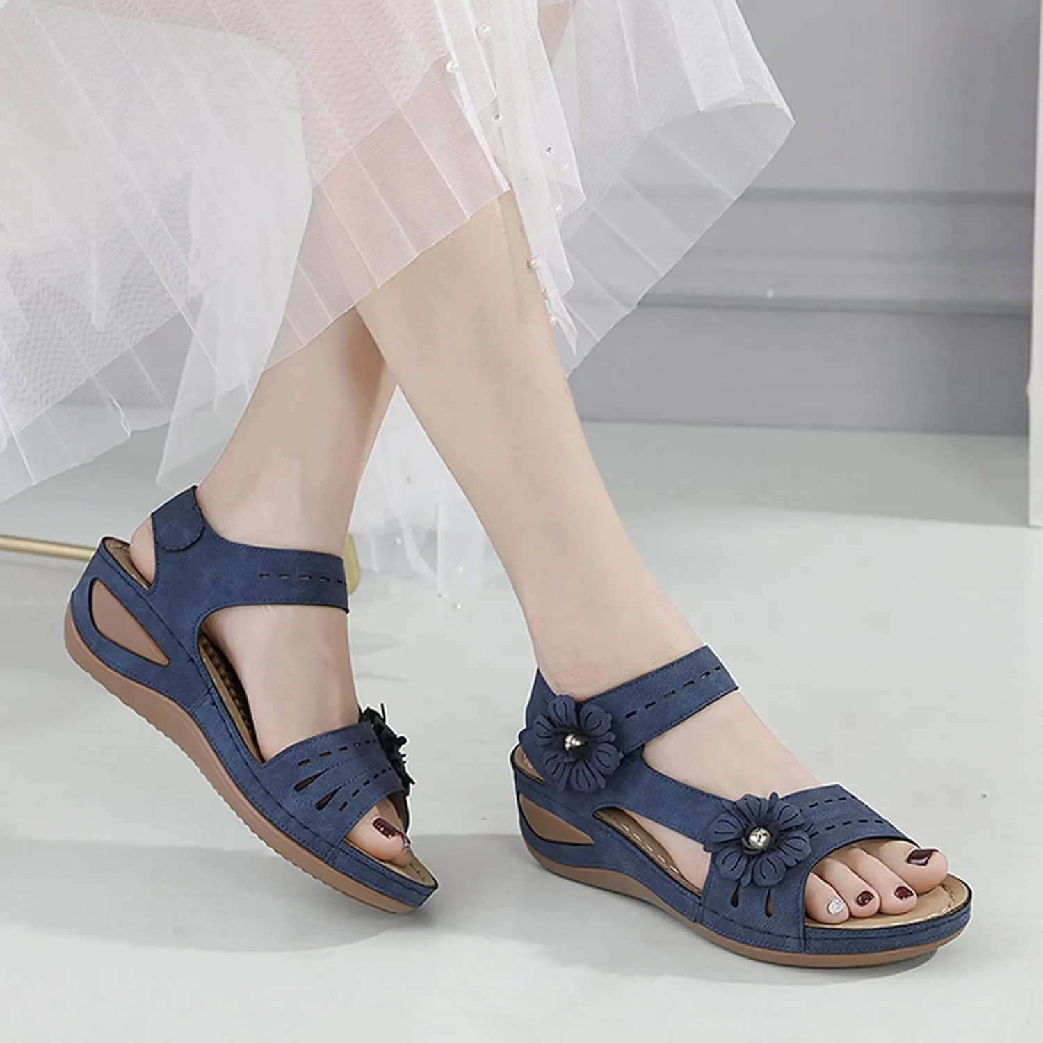 Orthopedic Plantar Fasciitis Shoes Women Black Flats Gold Sandals for Women Dressy Summer Womens Shoes Wedges Dressy Casual Women's Orthotic Walking Sandals Wide Width Heels Womens Navy Sandals