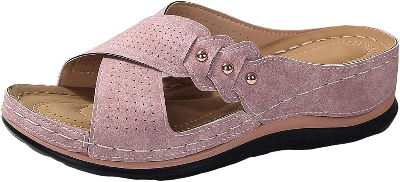 Orthopedic Sandals for Women, Soft Open Toe Slippers, Comfort Wear Orthowear Shoes, Slip On Platform Sandals Wedge Slide Sandal Dressy Summer Slides Comfortable Lightweight Casual Wedges