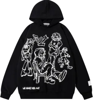 Oversized Casual Pullover Hoodie for Women Long Sleeve Y2K Gpth Harajuku Streetwear Sweatshirt