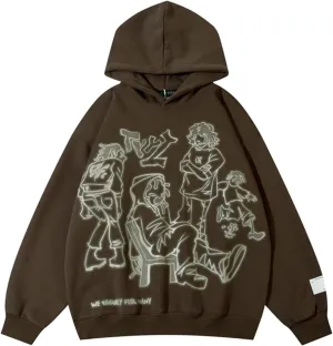 Oversized Casual Pullover Hoodie for Women Long Sleeve Y2K Gpth Harajuku Streetwear Sweatshirt