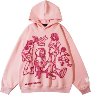 Oversized Casual Pullover Hoodie for Women Long Sleeve Y2K Gpth Harajuku Streetwear Sweatshirt