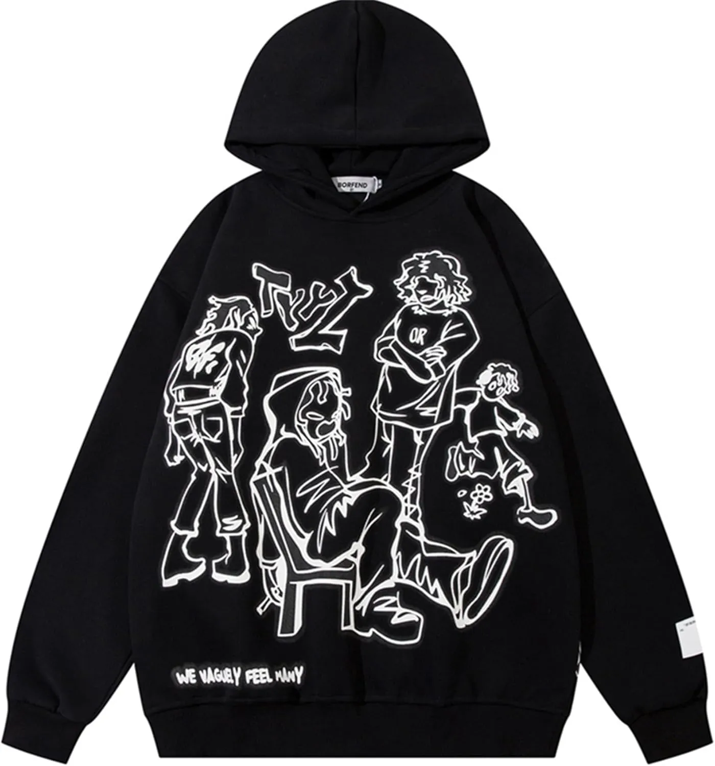 Oversized Casual Pullover Hoodie for Women Long Sleeve Y2K Gpth Harajuku Streetwear Sweatshirt