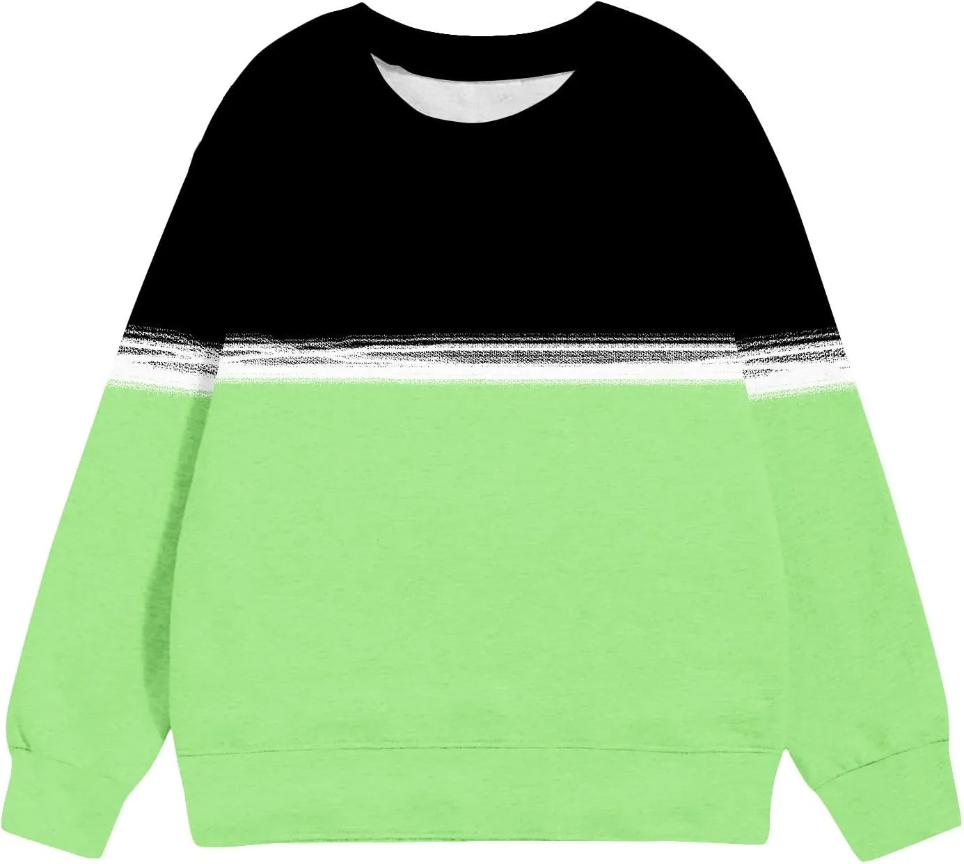 Oversized Crewneck Sweatshirts For Girls Boys Long Sleeve Color Block Pullover Tops Fleece Preppy Clothes 1-12 Years
