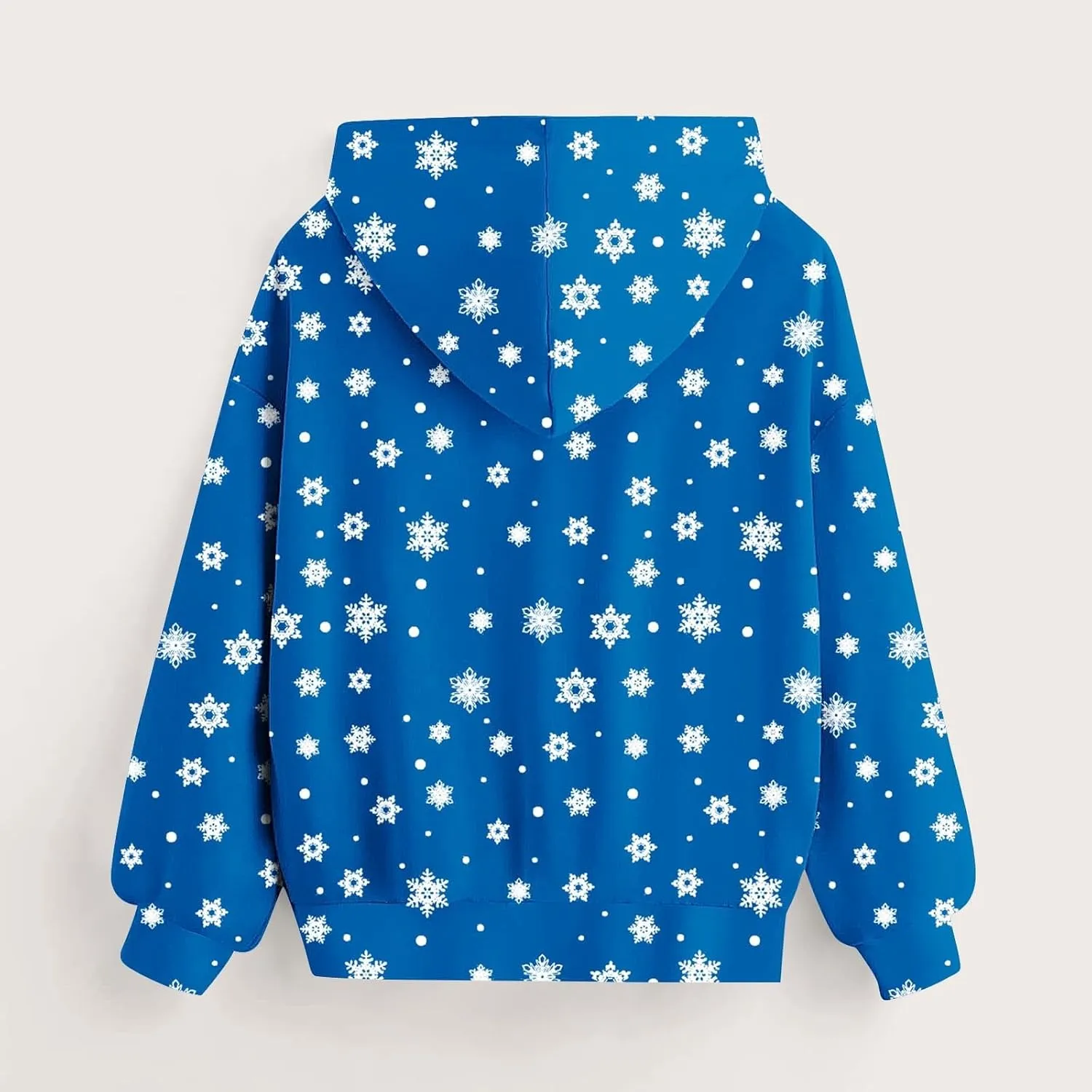 Oversized Hoodies For Teen Girls Boys Christmas Sweatshirts Snowflake Print Pullover Tops With Pocket 2-13 Years