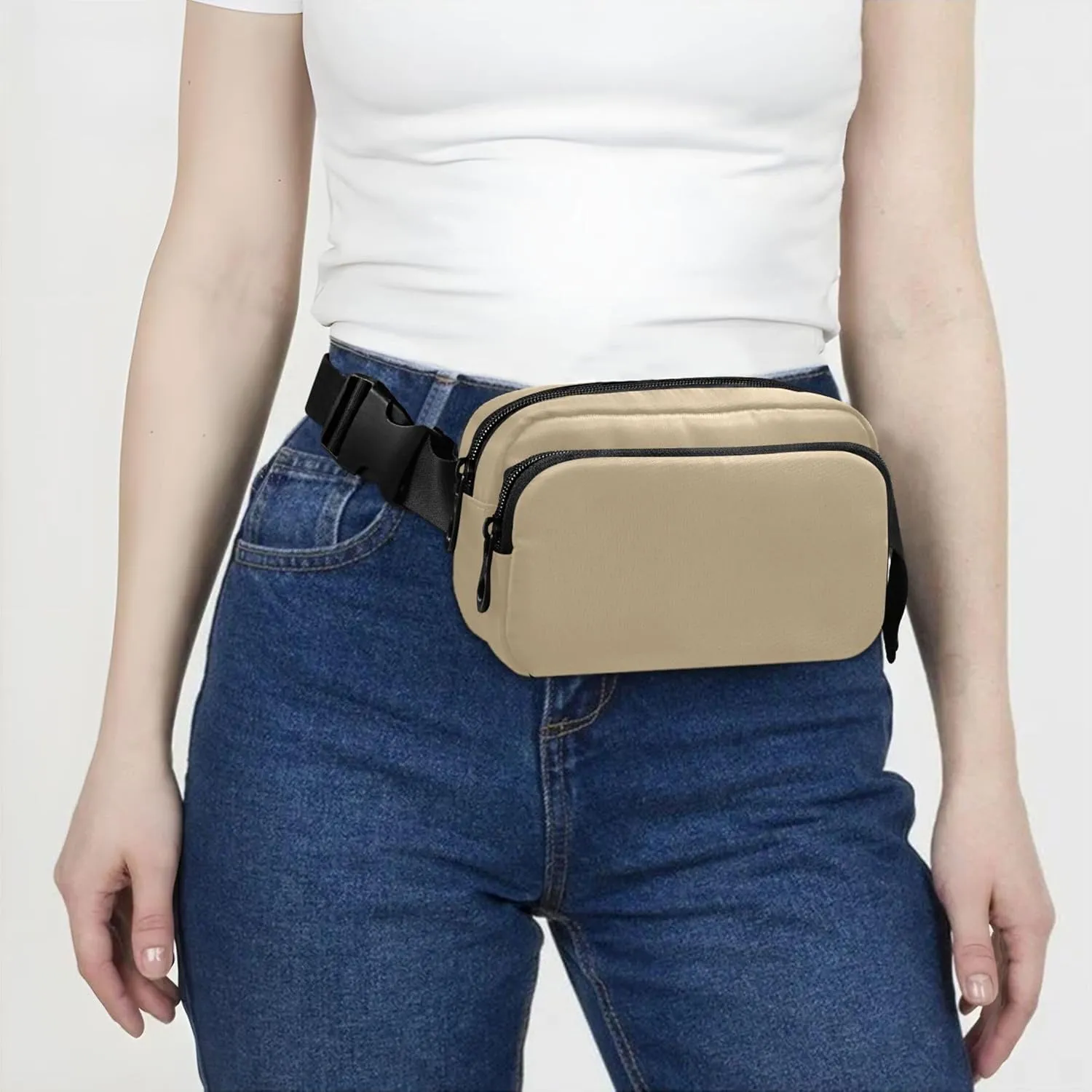 Pale Ocre Womens Fanny Pack Hip Bag Belt Purse Waterproof Cartoon Waist Purse for Women