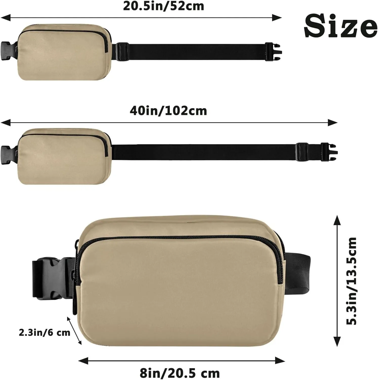 Pale Ocre Womens Fanny Pack Hip Bag Belt Purse Waterproof Cartoon Waist Purse for Women