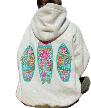 Preppy Embroidery Flower Hoodie for Teen Girl Y2k Women Long Sleeve Oversized Vintage Graphic Pullover Sweatshirt