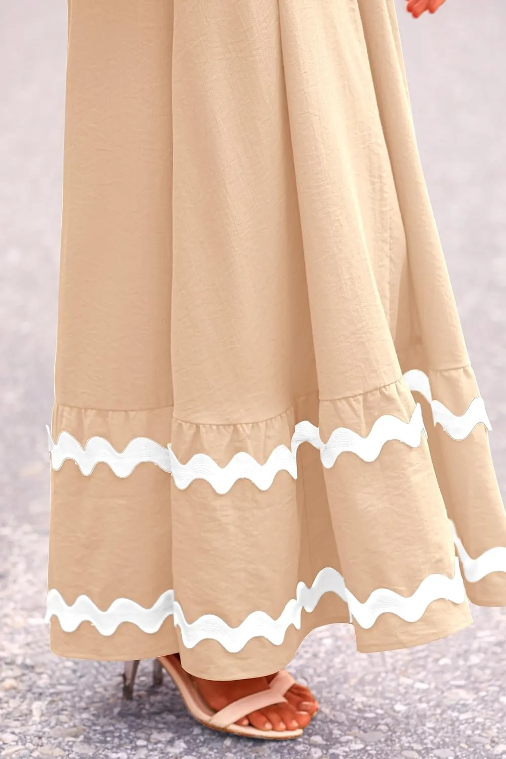 PRETTYGARDEN Women's 2025 Summer Flowy Maxi Dress Casual Sleeveless Spaghetti Strap Ruffle Beach Long Dresses