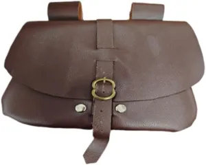 PU Leather Belt Pouch Fanny Pack Costume Accessories, Brown