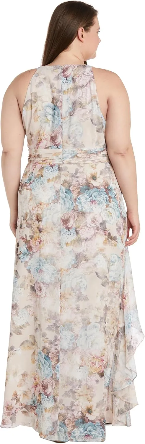 R&M Richards Women's Coral/Lavender Bloom Daytime Dress