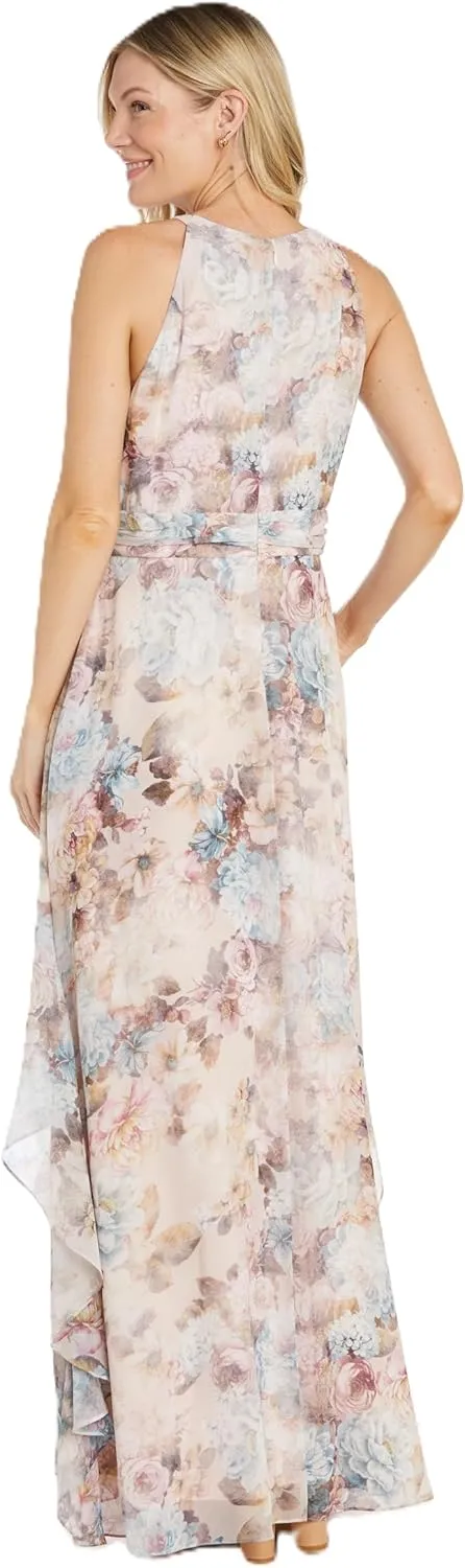 R&M Richards Women's Coral/Lavender Bloom Daytime Dress