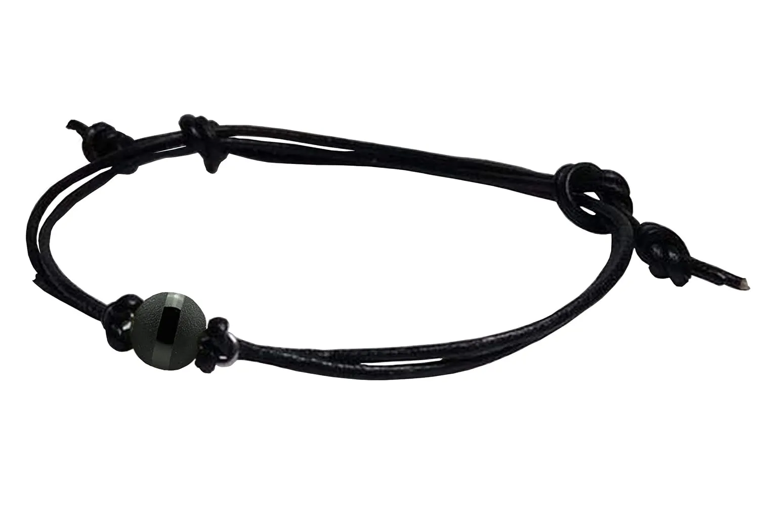Real 6mm Black Stripe Matte Onyx Bead on Copper- Bronze-Steel-Black Iron-Silver-Titanium-BlackNiobium-14KGold-14K RoseGold Wire on a Leather or Waxed Cord Adjustable Friendship Bracelet May Birthstone