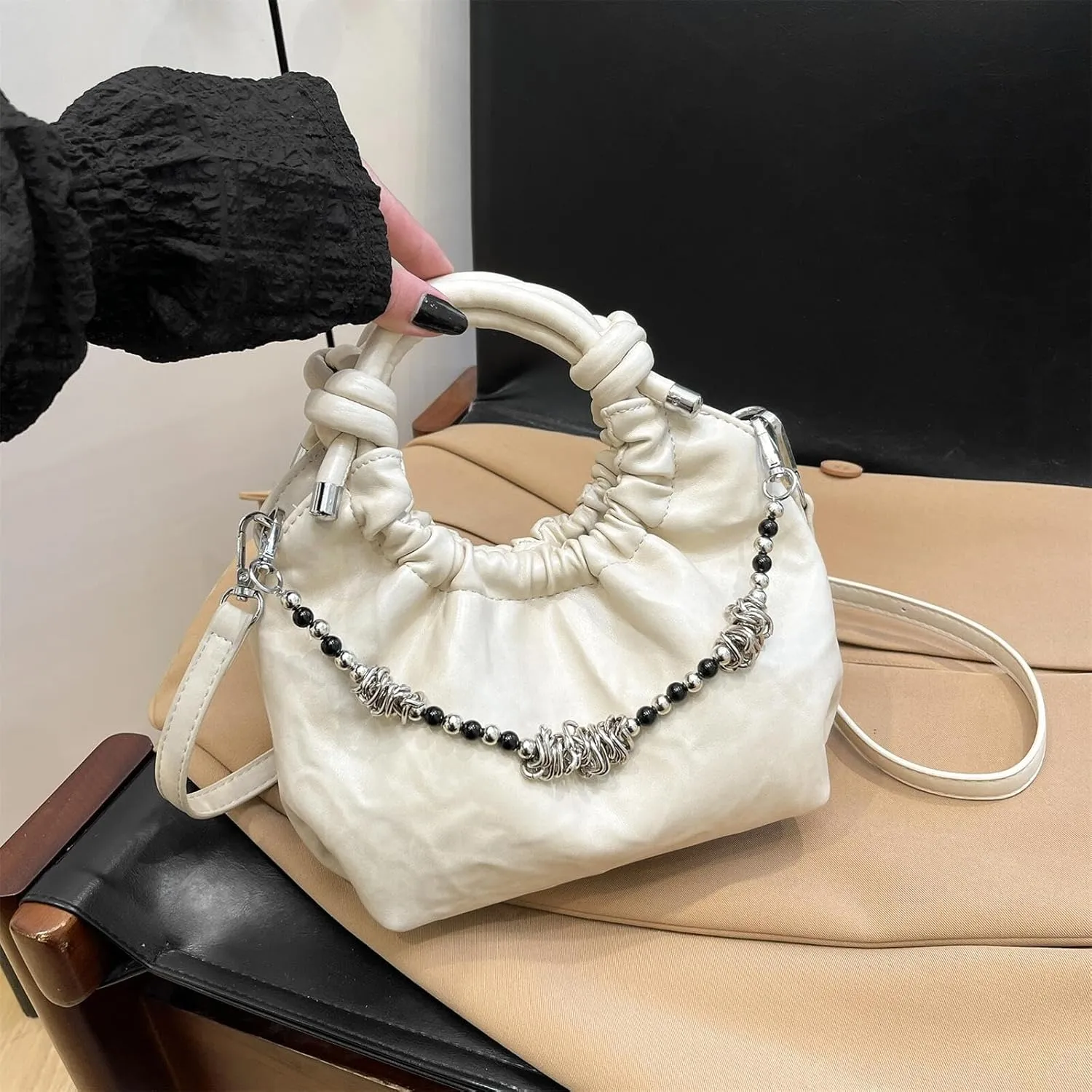 Retro Hobos Handbag and Purses for Women Trendy Shoulder Crossbody Bag with Removable Strap