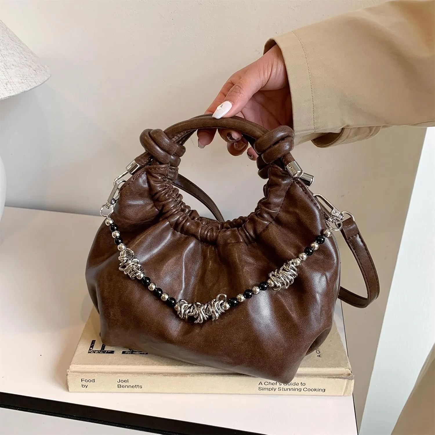 Retro Hobos Handbag and Purses for Women Trendy Shoulder Crossbody Bag with Removable Strap