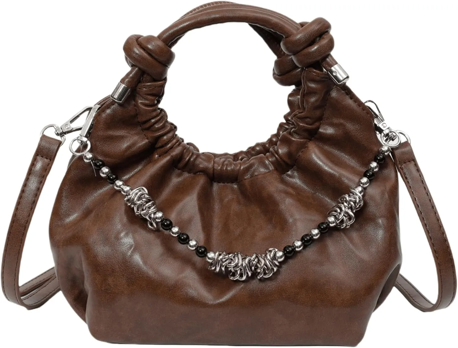 Retro Hobos Handbag and Purses for Women Trendy Shoulder Crossbody Bag with Removable Strap