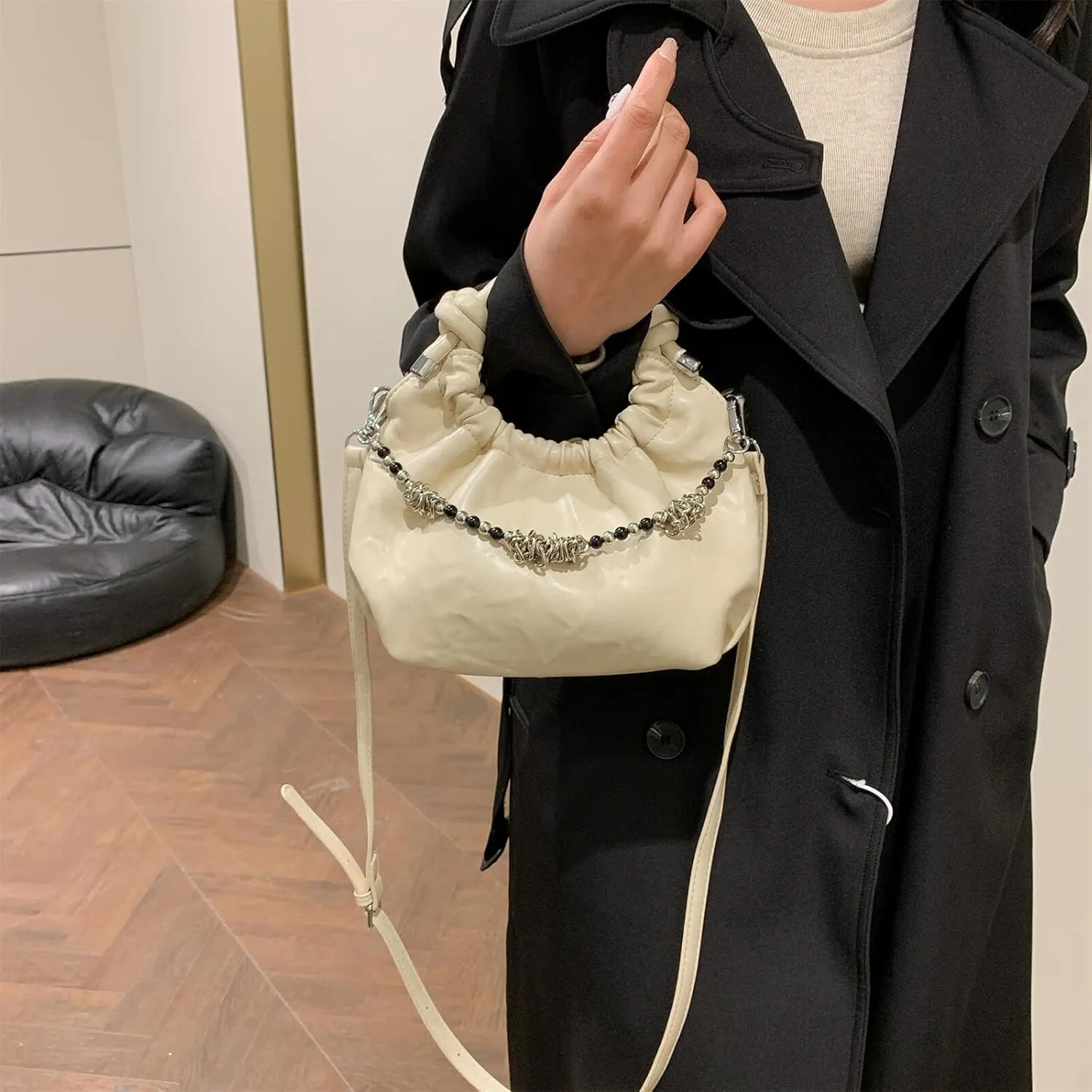 Retro Hobos Handbag and Purses for Women Trendy Shoulder Crossbody Bag with Removable Strap