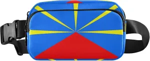 Reunion Island Flag Women Fanny Pack Hip Pack Belt Bag Waterproof Designer Crossbody Waist Purse