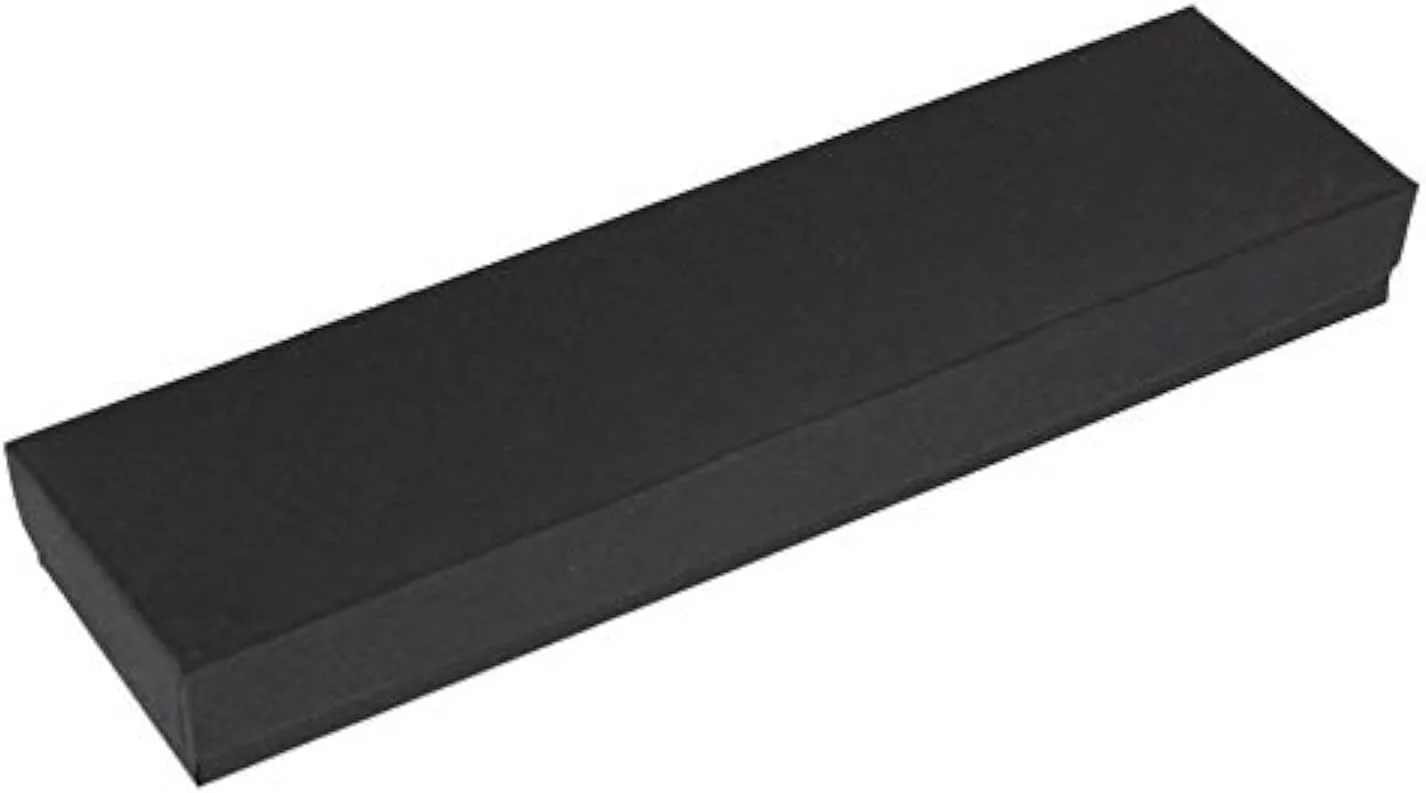 RJ Displays 6 Pack Matte Black Paper Cotton Filled Cardboard Jewelry Gift box Storage Organizer for Necklace, Watch, Bracelets, Pen, Pocket Watches and Anklets Size- (8.1" x 2,2" x 1")