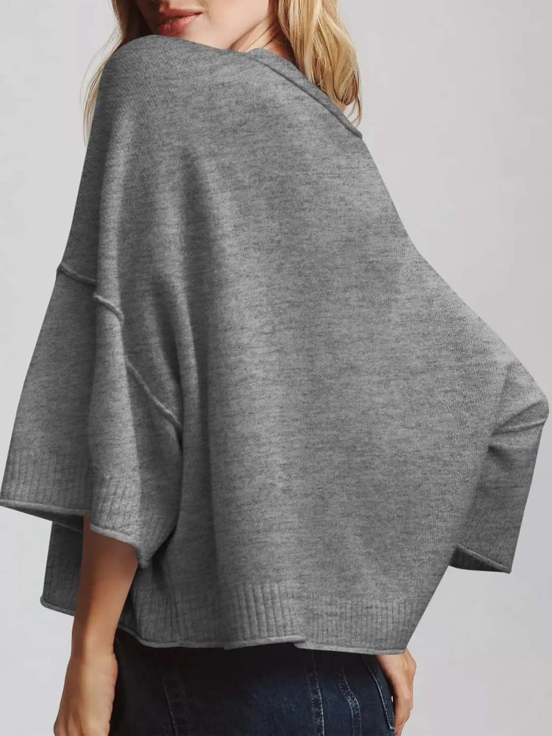 Saodimallsu Womens Short Sleeve Sweater Summer Oversized Cropped Sweaters Casual Crewneck Lightweight Knit Tops