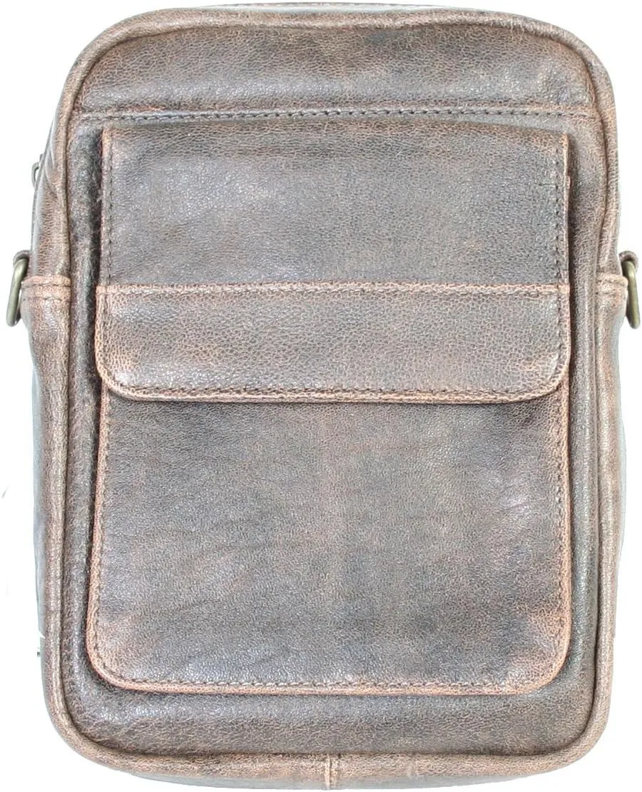 Scully Accessories Walnut Leather Mens Aerosquadron Shoulder Tote