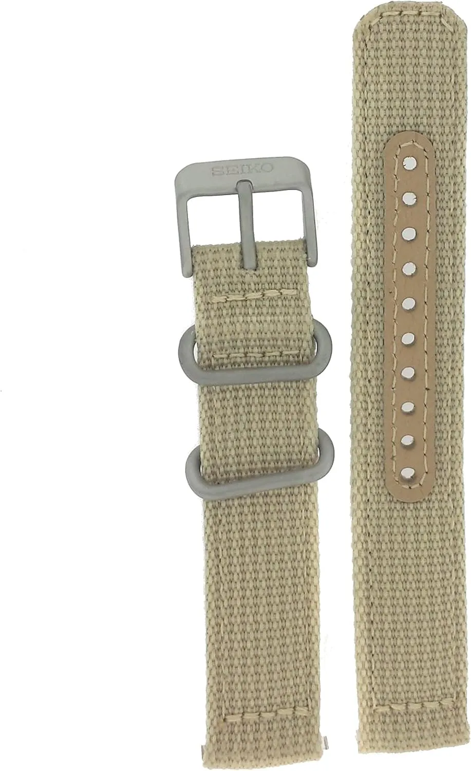 SEIKO Original Nylon Beige Watch Band 18 millimeters- Model SNK805