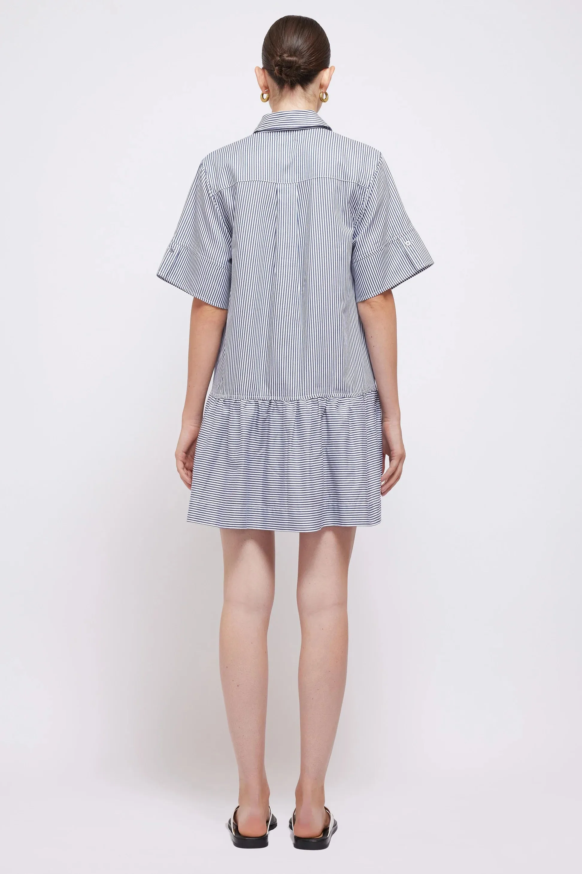 SIMKHAI - Cris Shirt Dress in Midnight Stripe