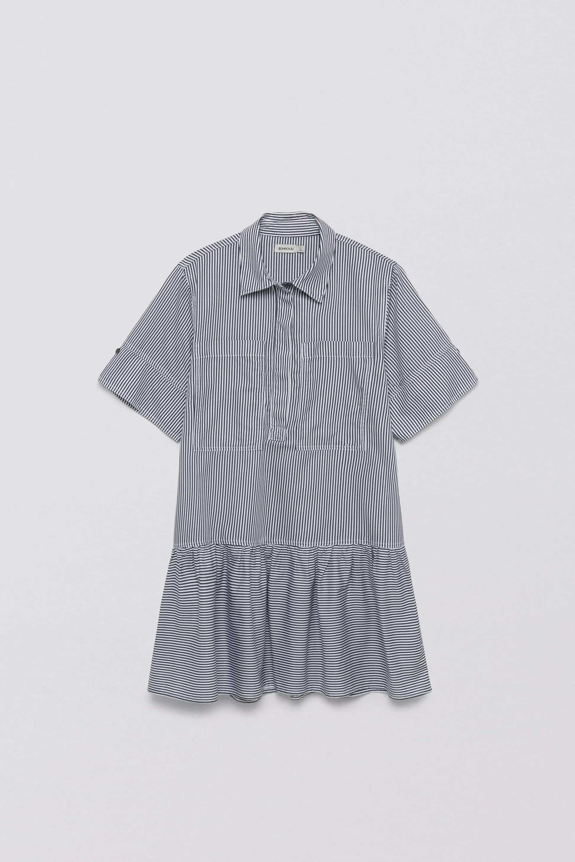 SIMKHAI - Cris Shirt Dress in Midnight Stripe