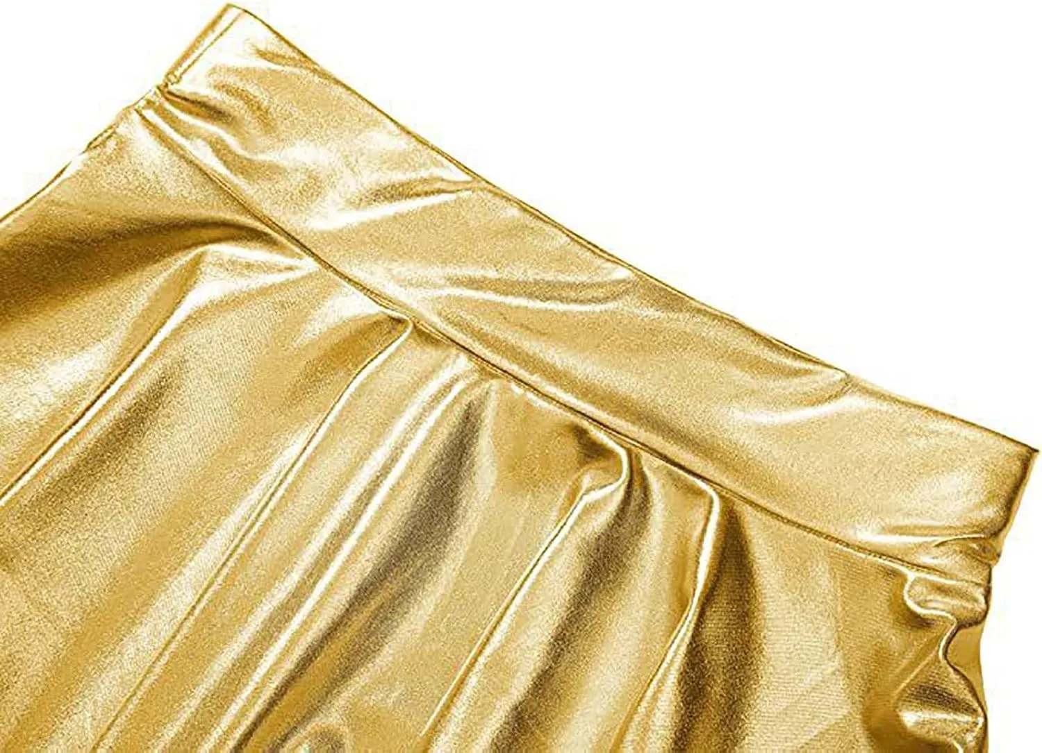 Skirt for Party Women's Fashion High Waist Pleated Solid Color Short Dress Loose Fit Skirts Metallic Summer Outfit