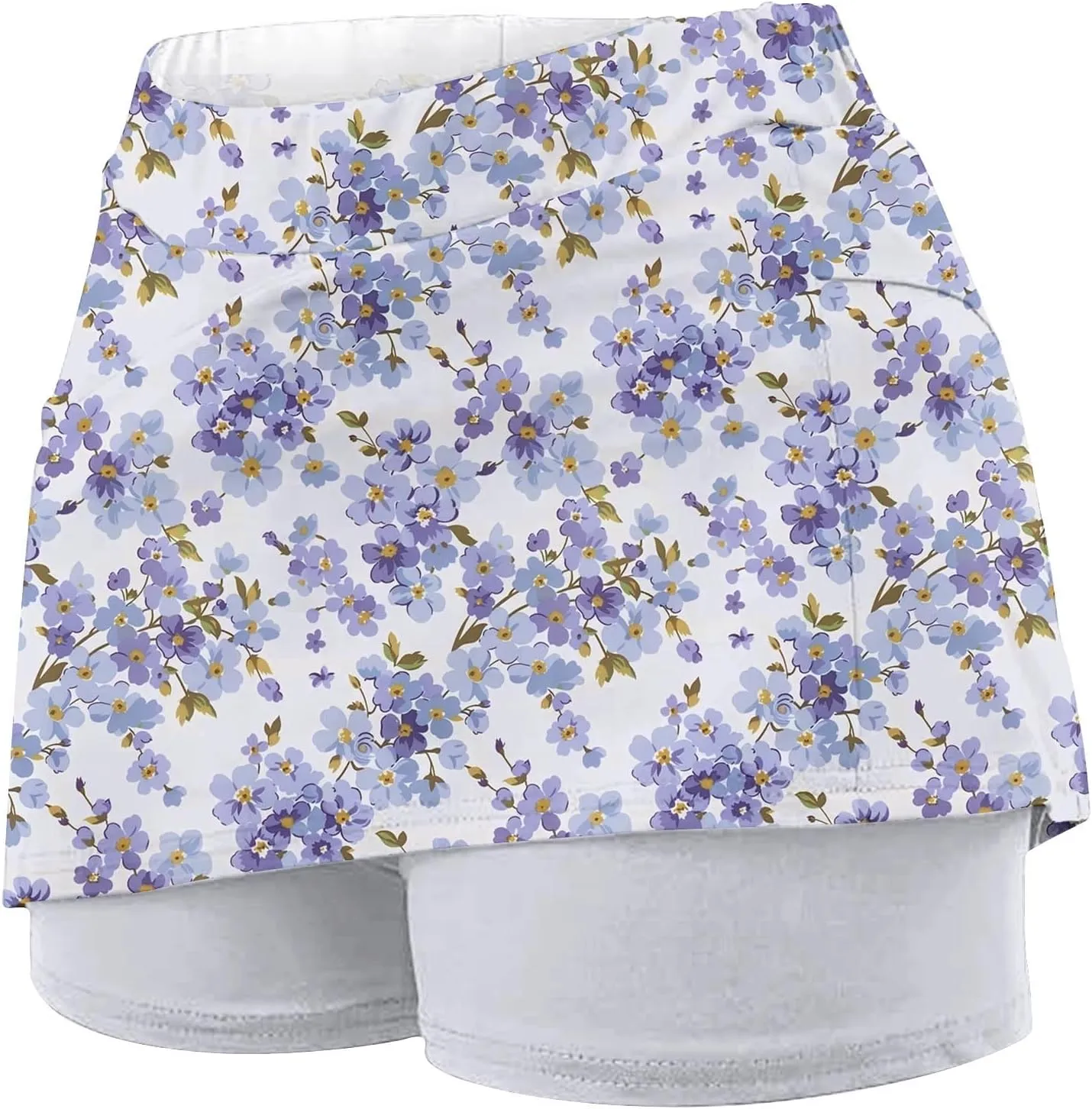 Skorts for Women High Waisted Inner Shorts, Fashion Floral Print Tennis Golf Shorts Mid Waist Comfy Casual Shorts