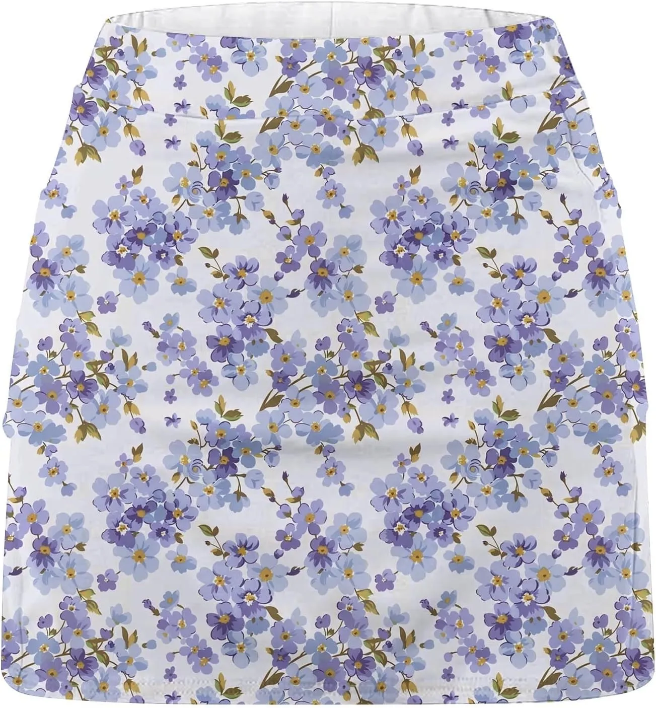Skorts for Women High Waisted Inner Shorts, Fashion Floral Print Tennis Golf Shorts Mid Waist Comfy Casual Shorts