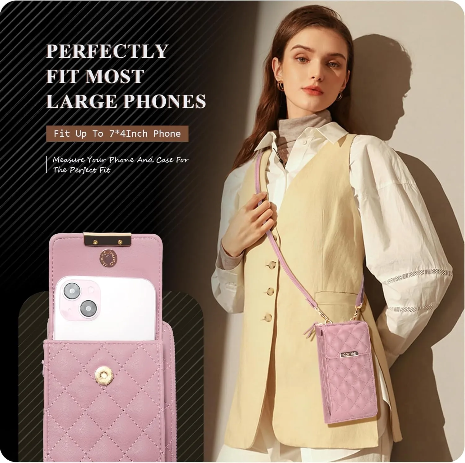 Small Crossbody Bags for Women Trendy Cell Phone Purse Vegan Leather Wallet with Credit Card Slots