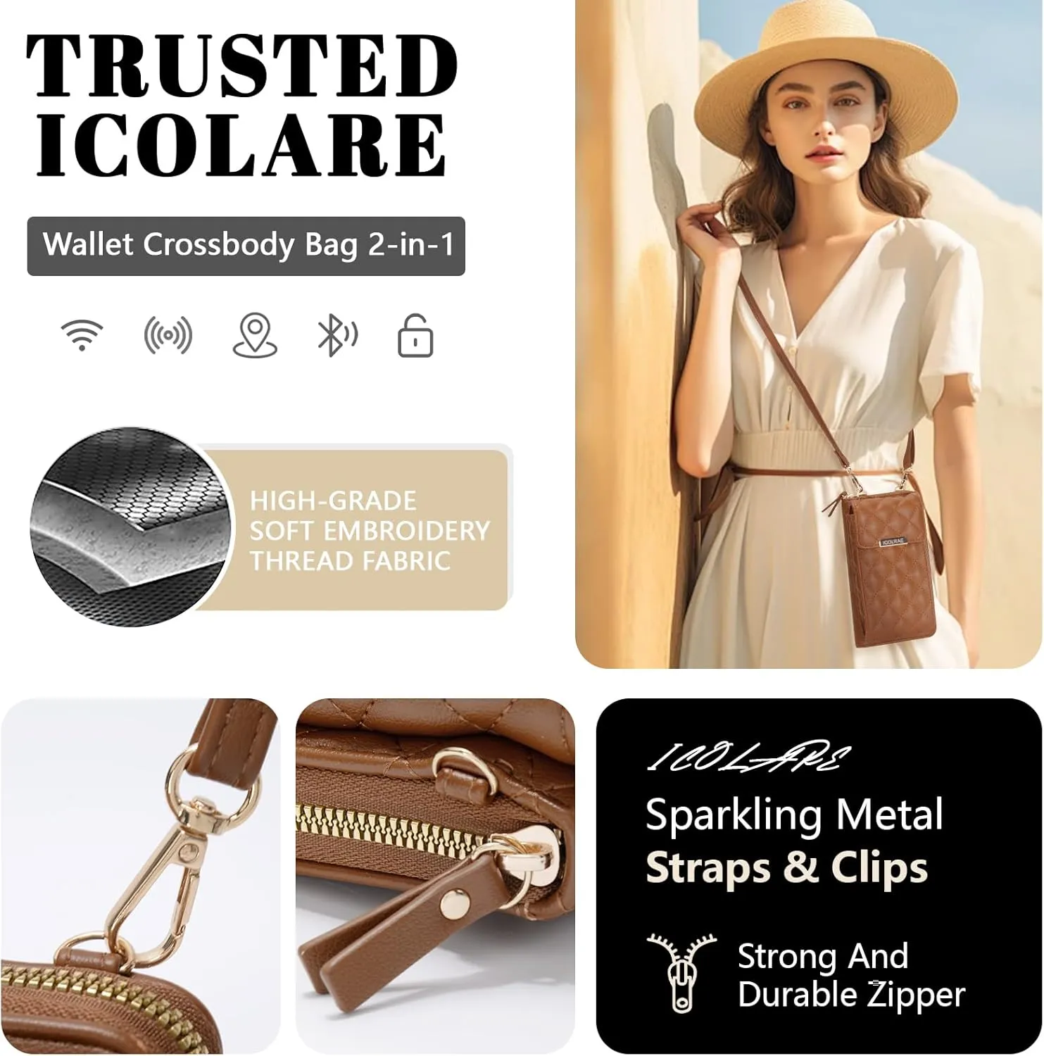 Small Crossbody Bags for Women Trendy Cell Phone Purse Vegan Leather Wallet with Credit Card Slots