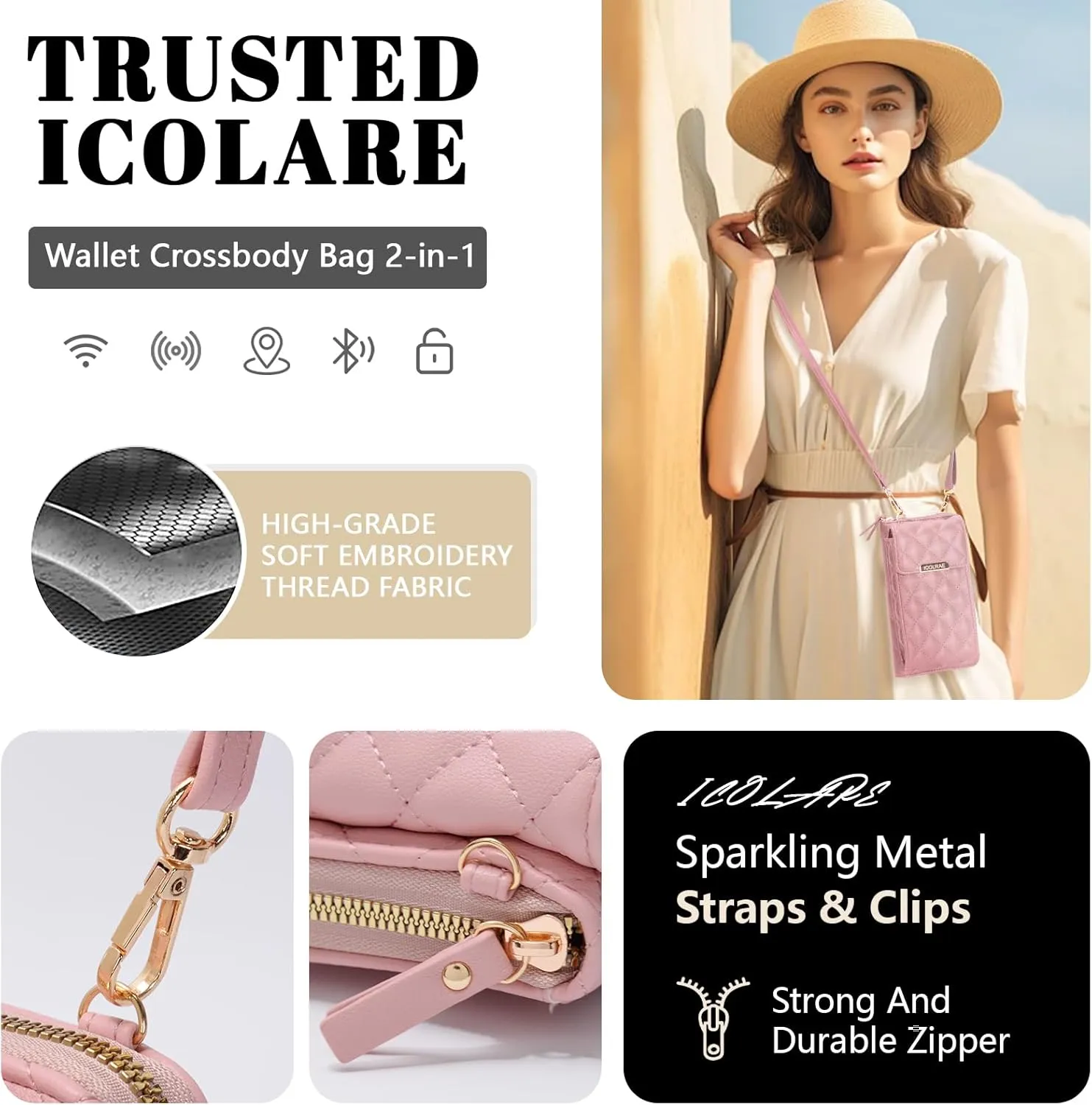 Small Crossbody Bags for Women Trendy Cell Phone Purse Vegan Leather Wallet with Credit Card Slots