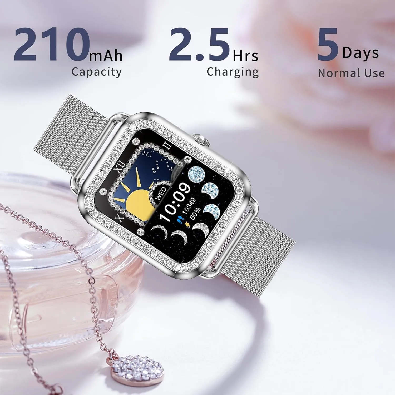 Smart Watch, Colesma 1.59" HD Smart Watches for Women, Answer/Make Call Fitness Tracker Watch for Android iPhone, Sleep/Heart Rate/SpO2/Blood Pressure Monitor, 180  Dials, Waterproof Watches for Women