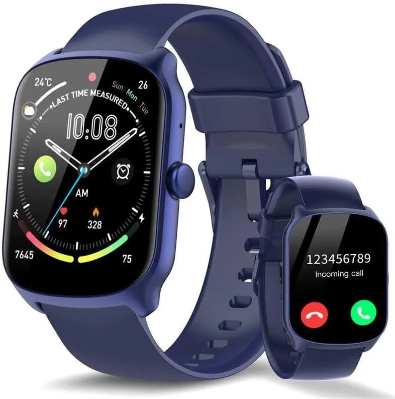 Smart Watch for Men Women Answer/Make Calls, 1.95" Touch smartwatch for Men, 110  Sports Modes with Heart Rate Sleep Monitor Step Counter, Blue