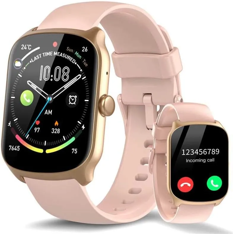 Smart Watch for Men Women Answer/Make Calls, 1.95" Touch smartwatch for Men, 110  Sports Modes with Heart Rate Sleep Monitor Step Counter, Rose