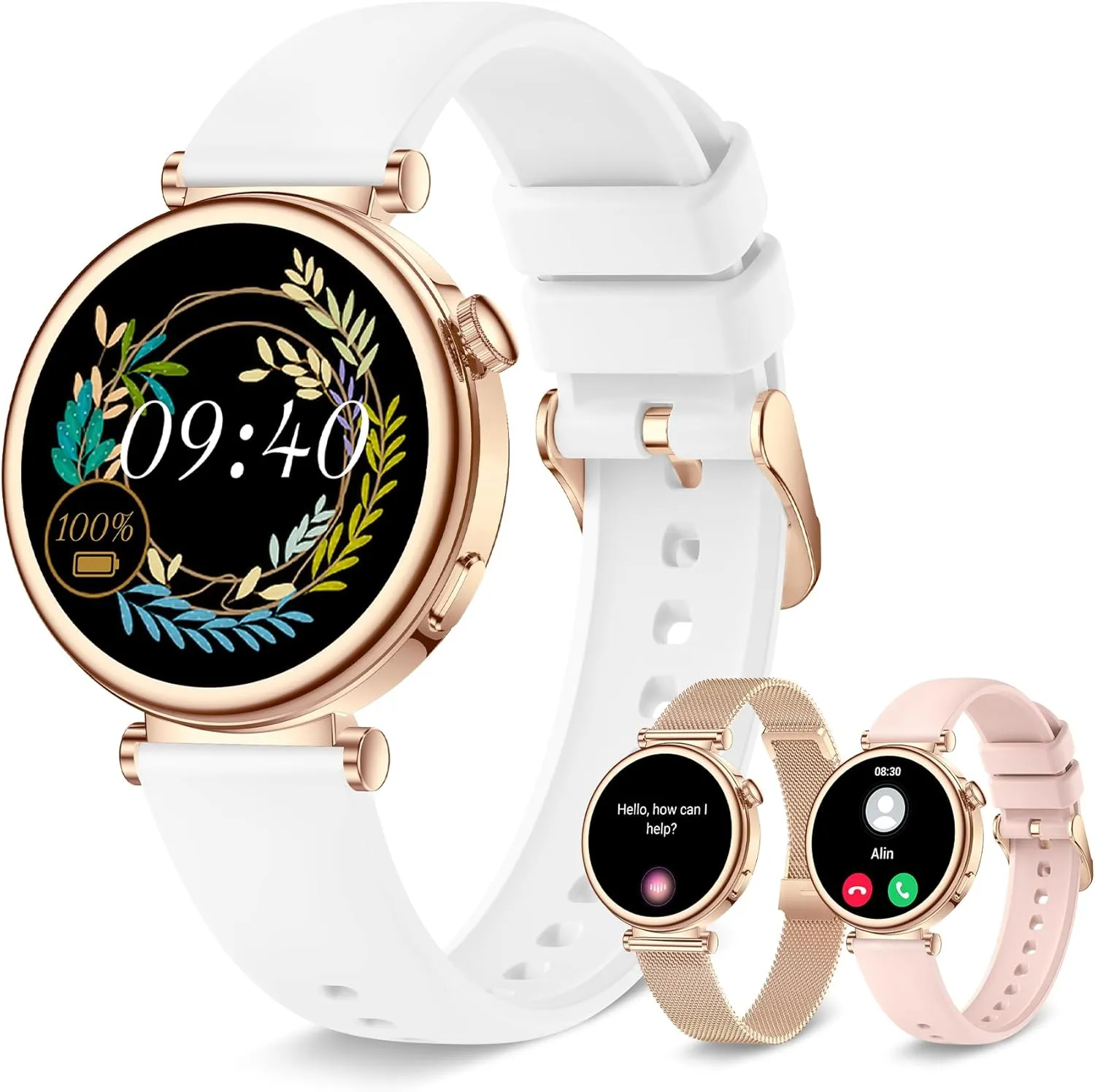 Smart Watch for Women with Bluetooth Call, 1.27" Fitness Watch Step Counter Heart Rate Sleep Monitor 100  Sports Modes Fitness Tracker, DIY Dial Stylish Ladies Watch, Smartwatch Android iOS 41mm