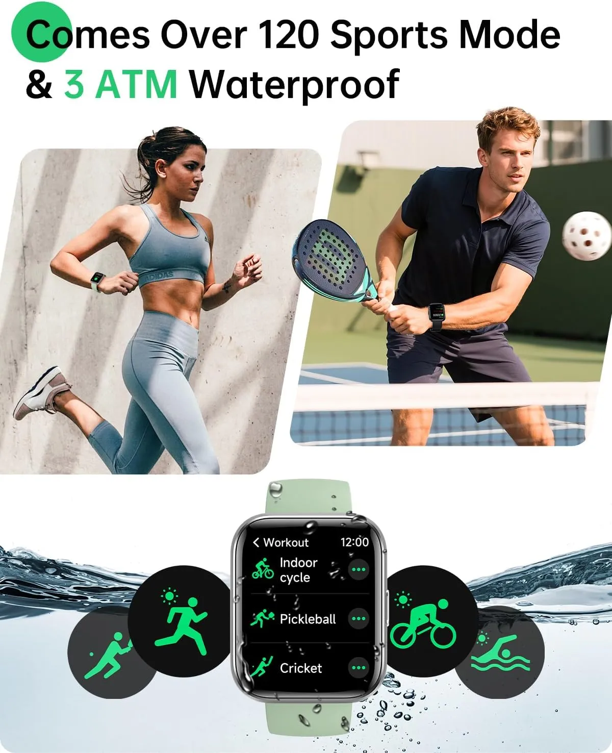 Smart Watches for Women and Men - Smart Watch Compatible for iPhone Android Phone,Alexa,Call & Notification Alerts,Heart Rate & Sleep Monitor,3 ATM Waterproof 1.83 Inches Fitness Tracker