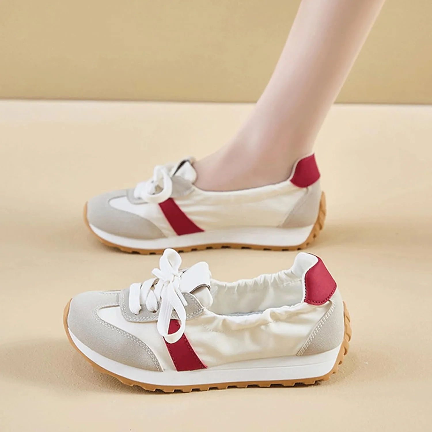 Sneakers for Women Comfortable Wide Widths Shoes Non-Slip Casual Walking Shoes Sporty Tennis Running Sneaker Comfy Nursing Flats Breathable Slip On Sneakers