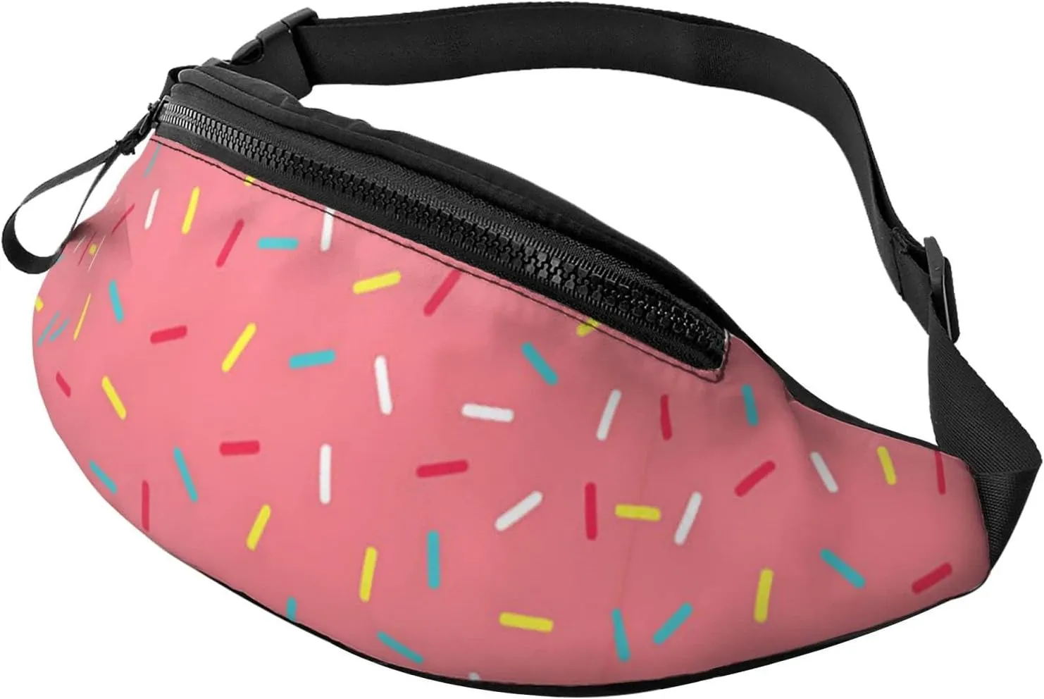 Sport Waist Bag For Men Women-Pink Donut Glaze Fanny Pack-Casual Bum Bags Hiking Running Belt Bags