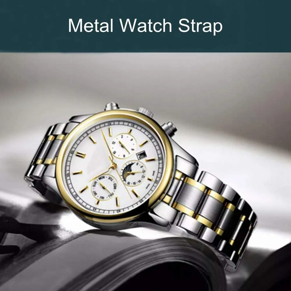 Stainless Steel Watch Band 14mm 15mm 16mm 17mm 18mm 19mm 21mm 20mm 22mm 23mm 24mm Universal Metal Watch Strap Smartwatch Replacement Band Men Women fit Most Traditional Watches